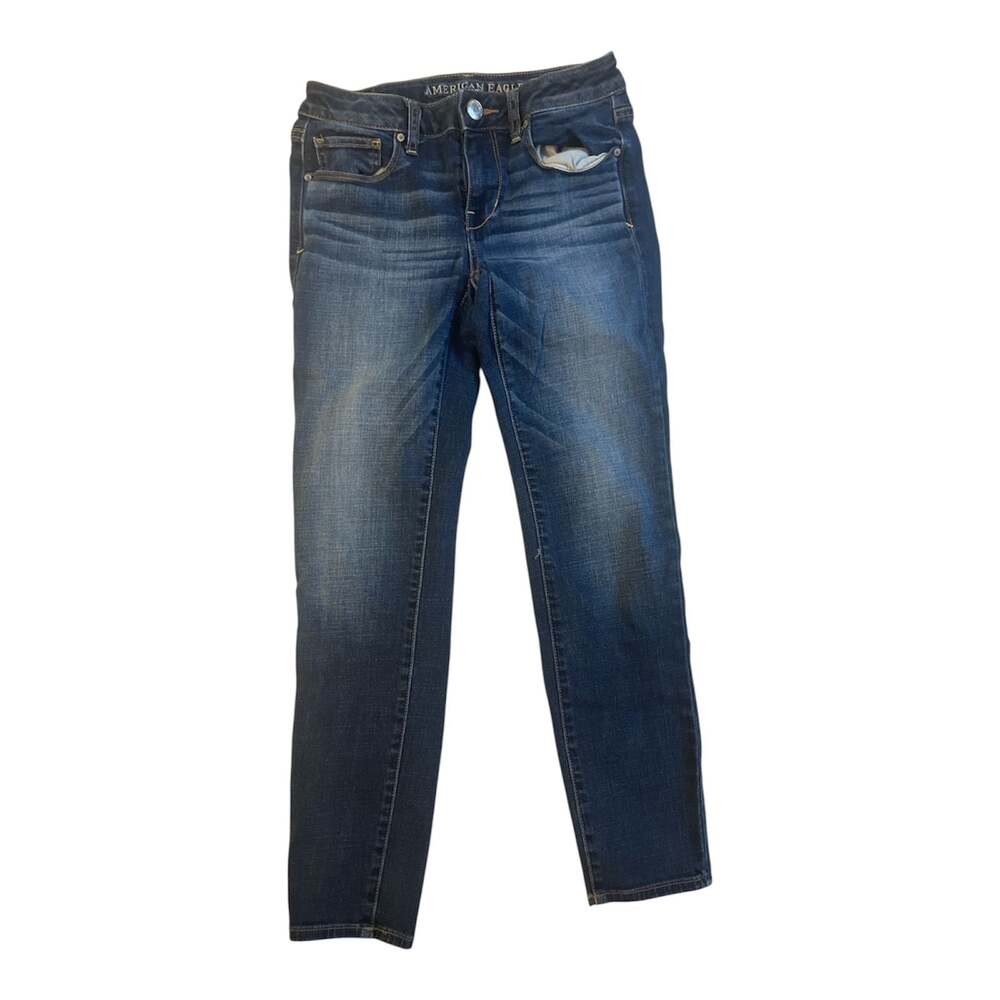 American Eagle Outfitters Dark Wash Super Stretch Skinny Jeans Women's Size 4 sh